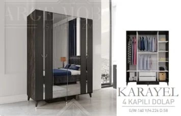 ARGE MOBLİYA KARAYEL 4 KAPILI DOLAP