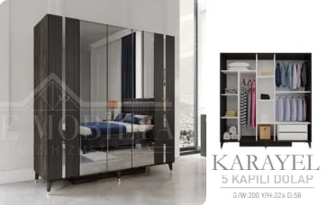 ARGE MOBLİYA KARAYEL 5 KAPILI DOLAP