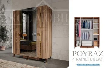 ARGE MOBLİYA POYRAZ 4 KAPILI DOLAP