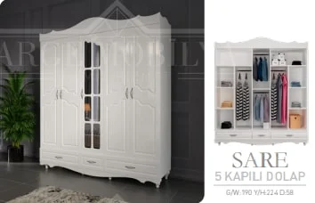 ARGE MOBLİYA SARE 5 KAPILI DOLAP