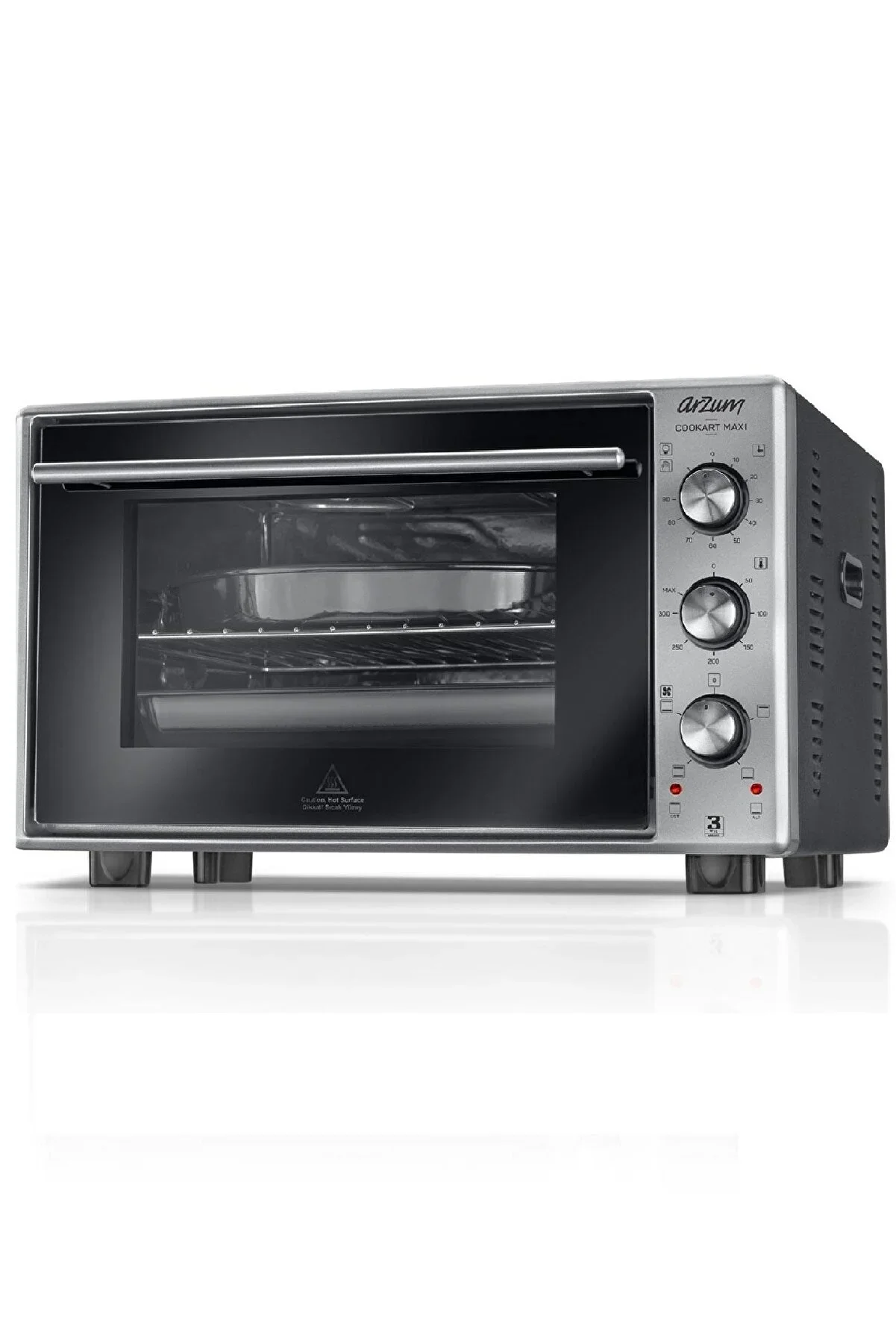 ARZUM Cookart Maxi Çift Camlı Fırın 50 Lt Inox Ar2002