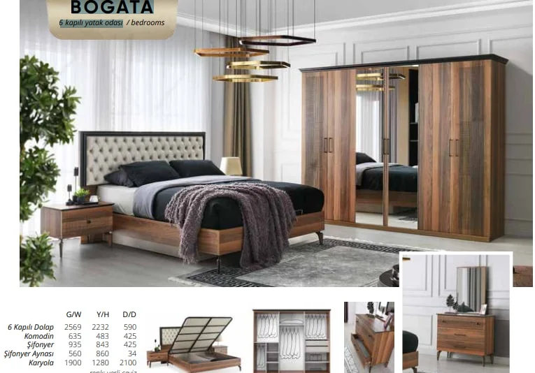 BOGATA 6 kapılı yatak odası takımı