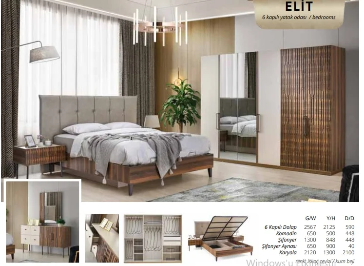ELİT 6 kapılı yatak odası takımı