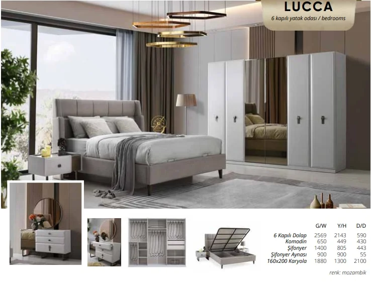 LUCCA 6 kapılı yatak odası takımı