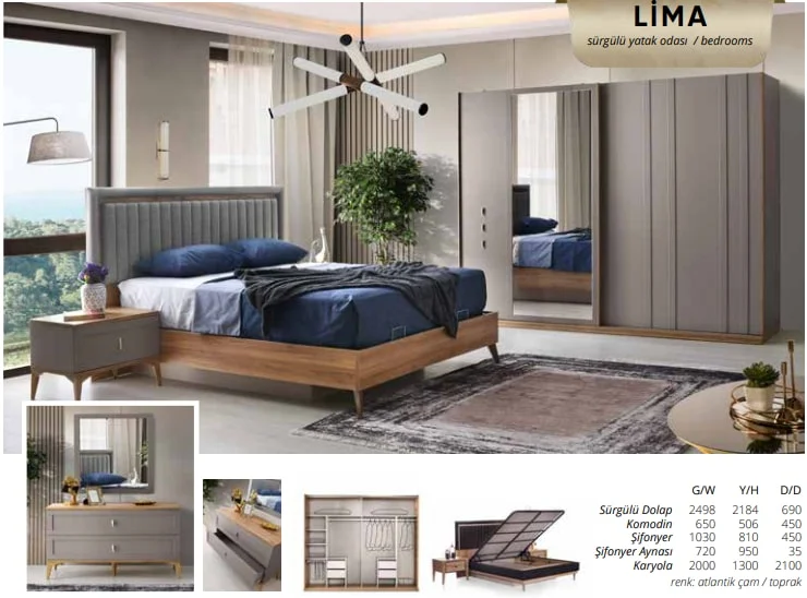 LİMA sürgülü yatak odası takımı
