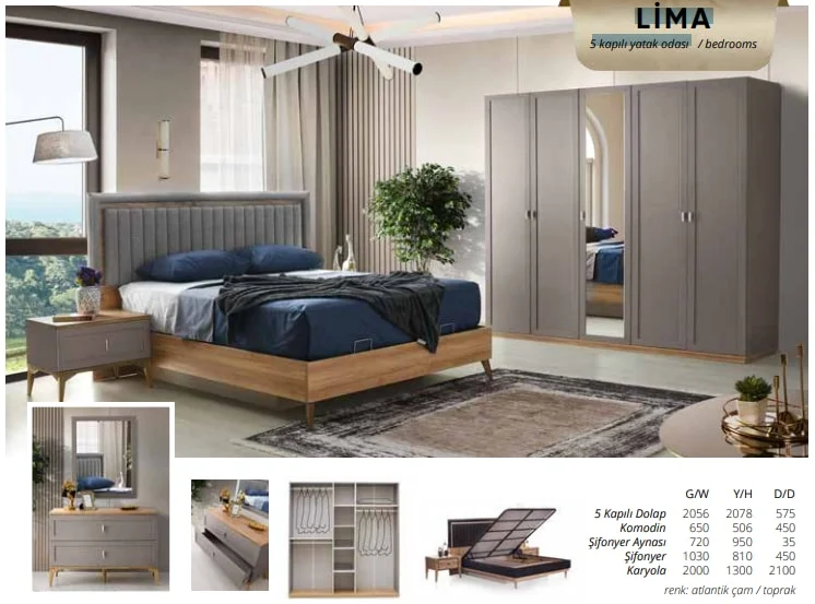LİNENS 6 kapılı yatak odası takımı