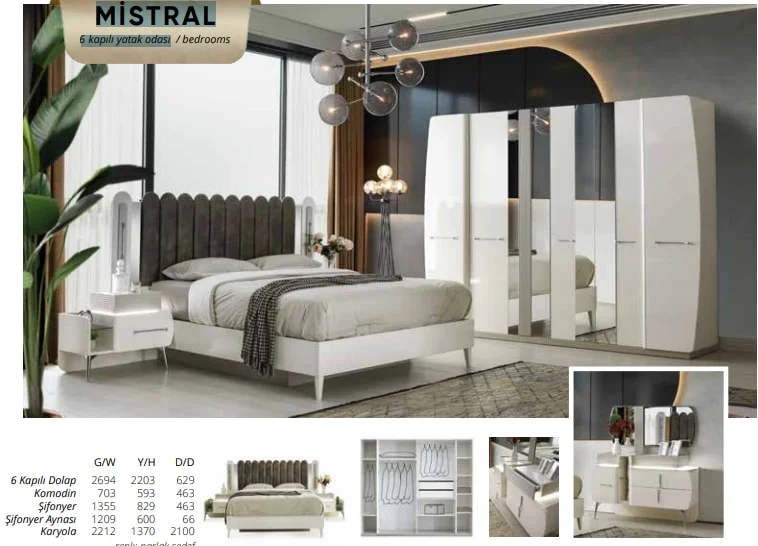 MİSTRAL 6 kapılı yatak odası takımı