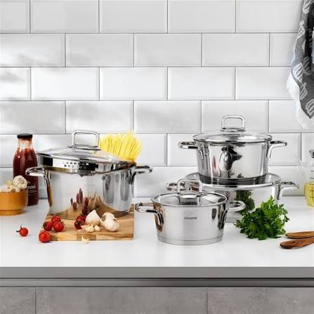 SCHAFER STAHL CELIK TENCERE SETI- 8PRC-INOX