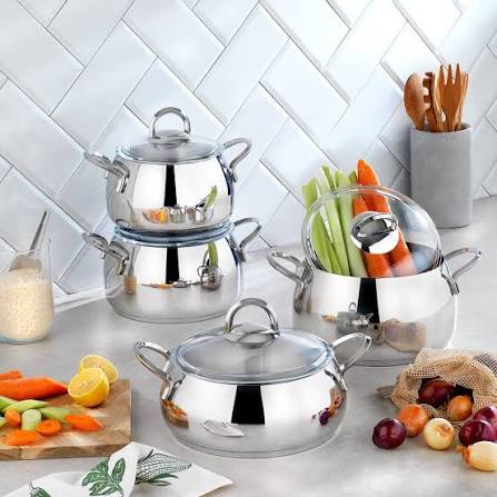 SCHAFER NEW TRENDY CELIK TENCERE SETI 8PRC-INOX