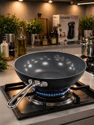 SCHAFER GASTRONOMIE MASTER SERAMIK WOK TAVA 28CM SIYAH/GRI