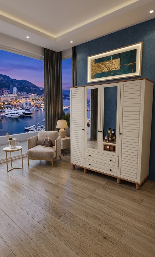 POYRAZ LEGNO LUNA CIZGILI 4 KAPILI DOLAP 160CM