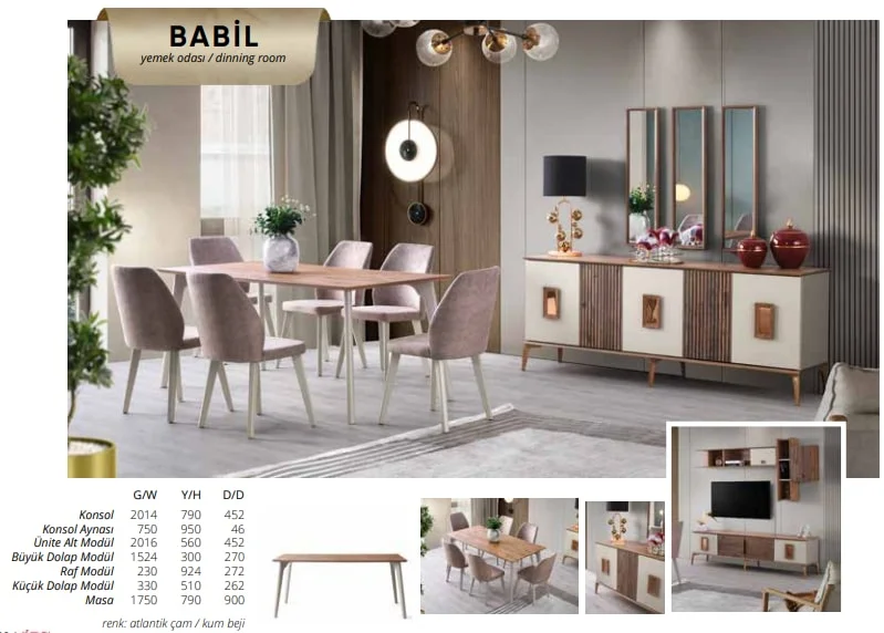 BABİL yemek odası takımı