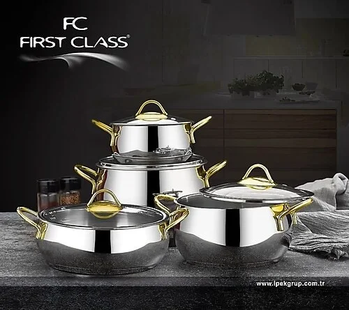FİRST CLASS 8PRÇ ÇELİK TENCERE SETİ