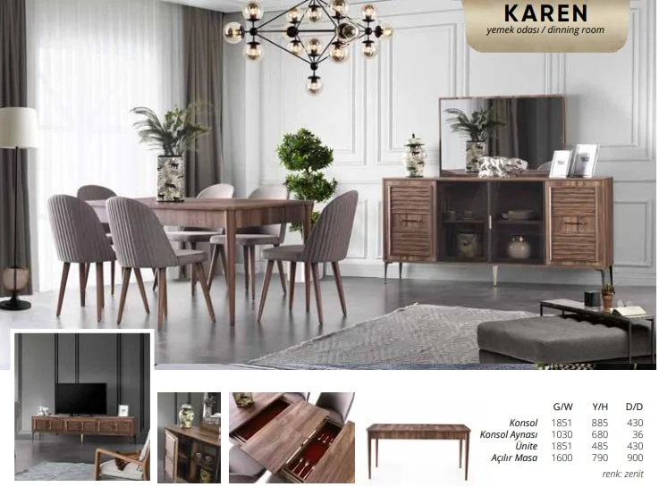 KAREN yemek odası takımı