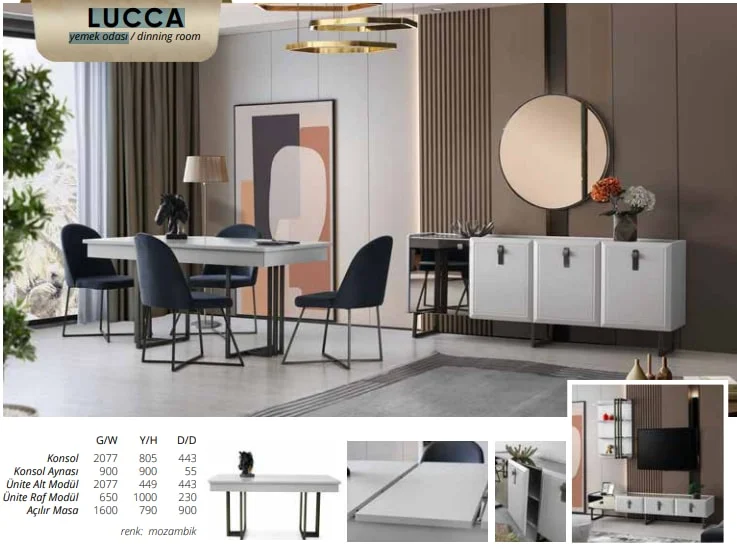 LUCCA yemek odası takımı