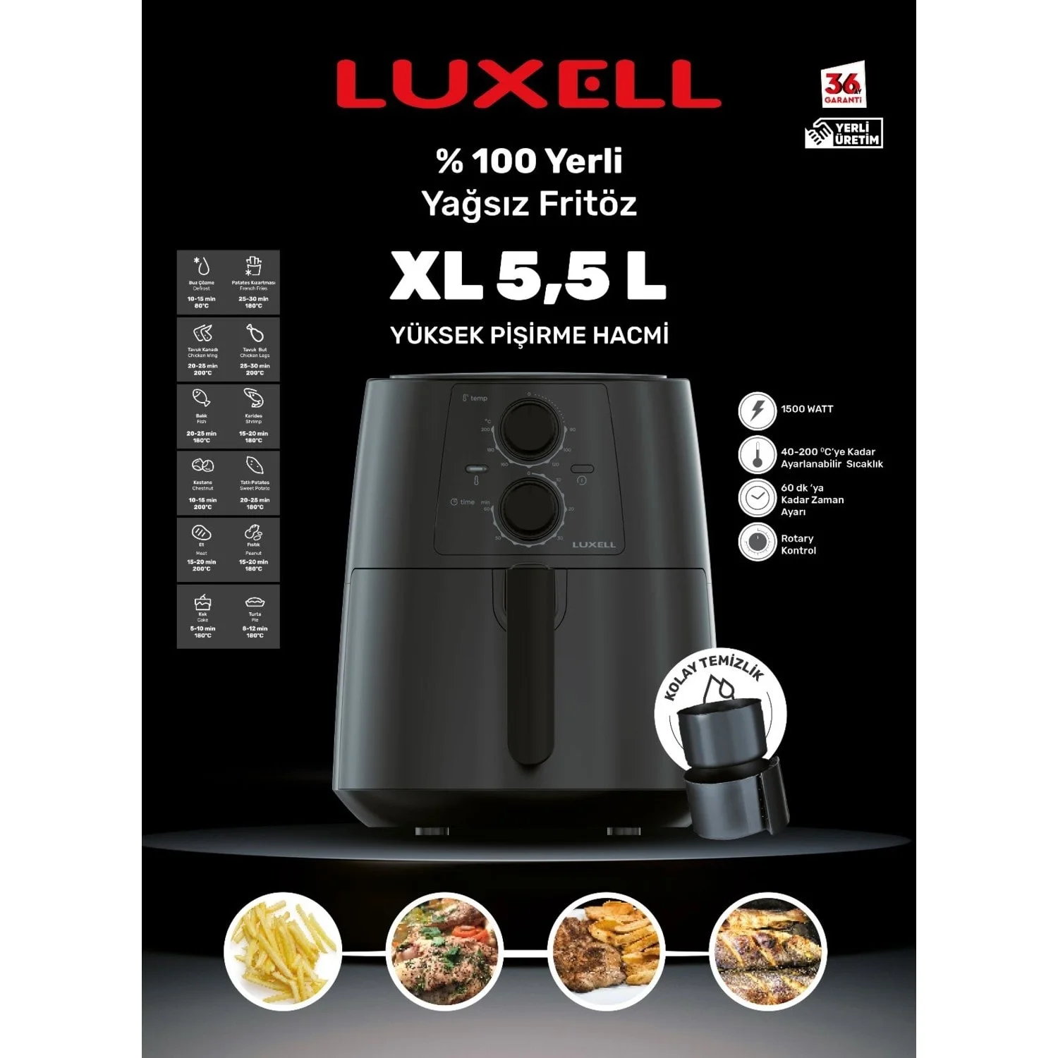 LUXELL LX-FC5130 AİR FRYER FİRİTÖZ