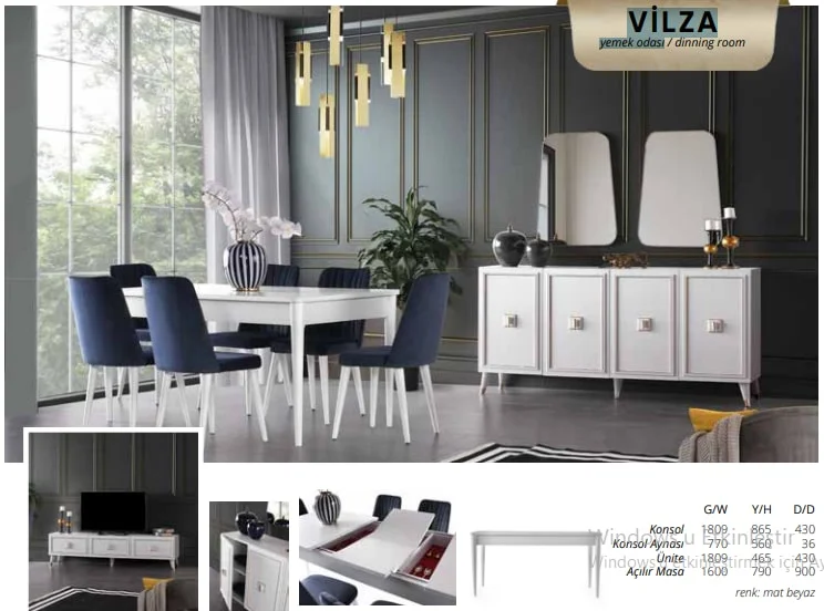 VİLZA yemek odası takımı