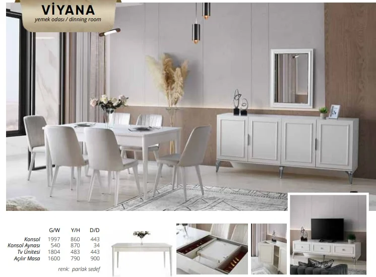 VİYANA yemek odası takımı